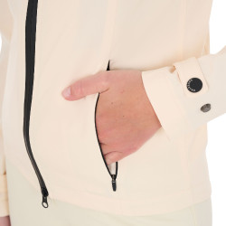 Veste softshell ajustée avec fermeture éclair coupe-vent femme Equestro Blanc antique Beige