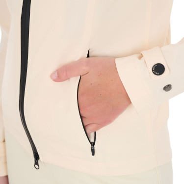 Veste softshell ajustée avec fermeture éclair coupe-vent femme Equestro Blanc antique Beige