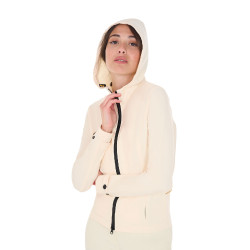 Veste softshell ajustée avec fermeture éclair coupe-vent femme Equestro Blanc antique Beige
