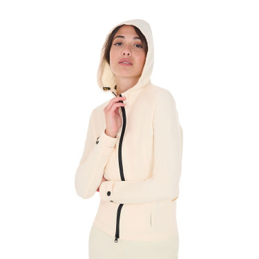 Veste softshell ajustée avec fermeture éclair coupe-vent femme Equestro Blanc antique Beige