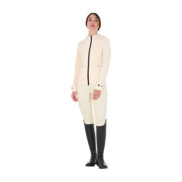 Veste softshell ajustée avec fermeture éclair coupe-vent femme Equestro Blanc antique Beige