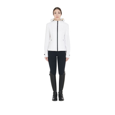 Veste softshell ajustée avec fermeture éclair coupe-vent femme Equestro Blanc