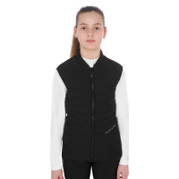 Mouwloos meisjesvest getailleerd in technische stof Equestro Zwart Mouwloos meisjesvest getailleerd in technische stof Equestro Zwart
