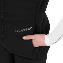 Mouwloos meisjesvest getailleerd in technische stof Equestro Zwart Mouwloos meisjesvest getailleerd in technische stof Equestro Zwart