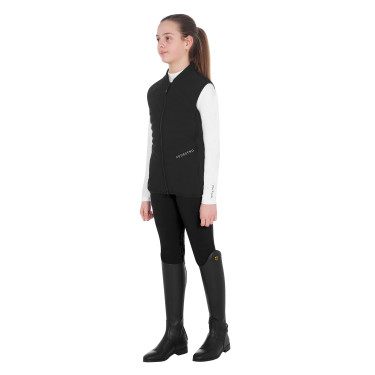 Veste sans manches fille cintrée en tissu technique Equestro Veste sans manches fille cintrée en tissu technique Equestro