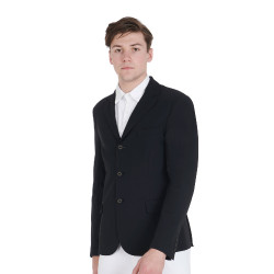Veste de concours perforée homme en tissu technique Equestro Noir Veste de concours perforée homme en tissu technique Equestro Noir