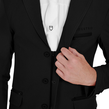 Veste de concours perforée homme 3 boutons Equestro Veste de concours perforée homme 3 boutons Equestro