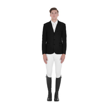 Wedstrijdjas geperforeerd heren 3 knopen Equestro Zwart Wedstrijdjas geperforeerd heren 3 knopen Equestro Zwart