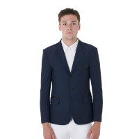 Veste de concours perforée homme 3 boutons Equestro Marine