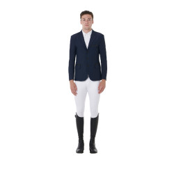 Veste de concours perforée homme 3 boutons Equestro Marine Bleu marine Veste de concours perforée homme 3 boutons Equestro Marine Bleu marine