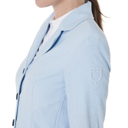 Wedstrijdjas dames geperforeerd 4 knopen Equestro Lichtblauw