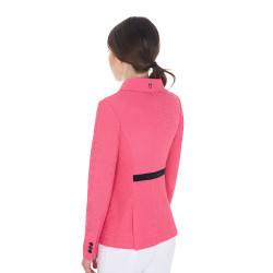 Veste de concours perforée femme 4 boutons Equestro Chèvrefeuille Rose Veste de concours perforée femme 4 boutons Equestro Chèvrefeuille Rose