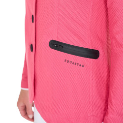 Veste de concours perforée femme 4 boutons Equestro Chèvrefeuille Rose Veste de concours perforée femme 4 boutons Equestro Chèvrefeuille Rose