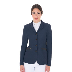 Wedstrijdjas dames geperforeerd 4 knopen Equestro Marineblazer Marineblauw Wedstrijdjas dames geperforeerd 4 knopen Equestro Marineblazer Marineblauw