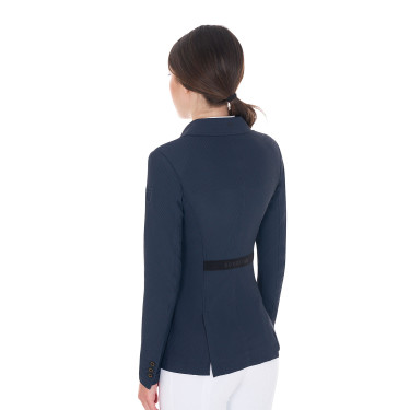 Wedstrijdjas dames geperforeerd 4 knopen Equestro Marineblazer Marineblauw Wedstrijdjas dames geperforeerd 4 knopen Equestro Marineblazer Marineblauw