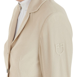 Veste de concours perforée femme 4 boutons Equestro Beige Veste de concours perforée femme 4 boutons Equestro Beige