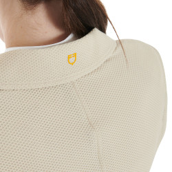 Veste de concours perforée femme 4 boutons Equestro Beige Veste de concours perforée femme 4 boutons Equestro Beige