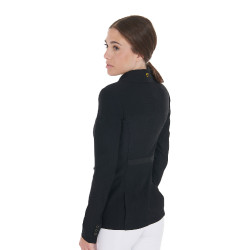 Veste de concours perforée femme 4 boutons Equestro Noir Veste de concours perforée femme 4 boutons Equestro Noir
