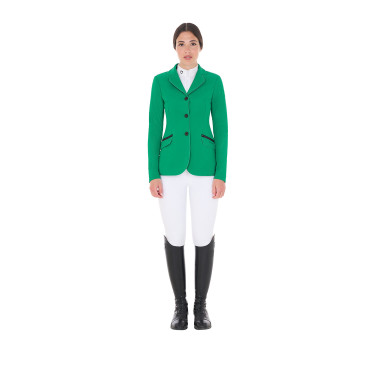 Damen-Wettkampfjacke perforiert 3 Knöpfe Equestro Oceaanblauw Groen