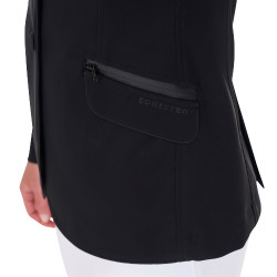 Veste de concours perforée femme 3 boutons Equestro Noir Veste de concours perforée femme 3 boutons Equestro Noir