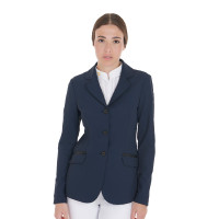Veste de concours perforée femme 3 boutons Equestro Marine Bleu marine Veste de concours perforée femme 3 boutons Equestro Marine Bleu marine