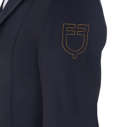 Veste de concours homme avec logo brodé contrasté Equestro Marine blazer Bleu marine