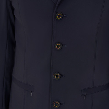 Wedstrijdjas voor heren met contrasterend geborduurd logo Equestro Marineblazer Marineblauw