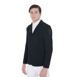 Veste de concours homme avec logo brodé contrasté Equestro Noir Veste de concours homme avec logo brodé contrasté Equestro Noir