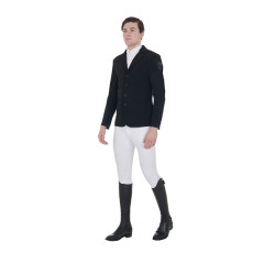 Veste de concours homme avec logo brodé contrasté Equestro Noir Veste de concours homme avec logo brodé contrasté Equestro Noir