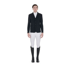 Veste de concours homme avec logo brodé contrasté Equestro Noir Veste de concours homme avec logo brodé contrasté Equestro Noir
