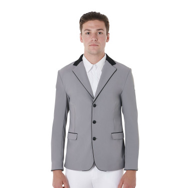 Veste de concours homme 3 boutons Elegance Equestro Gris givre Veste de concours homme 3 boutons Elegance Equestro Gris givre