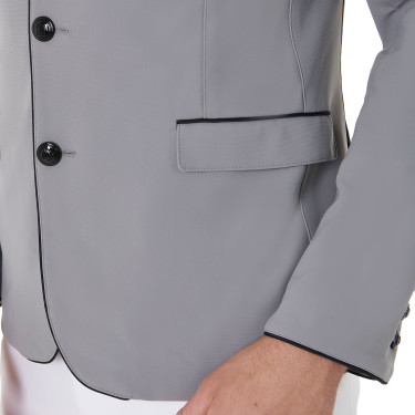 Veste de concours homme 3 boutons Elegance Equestro Gris givre Veste de concours homme 3 boutons Elegance Equestro Gris givre