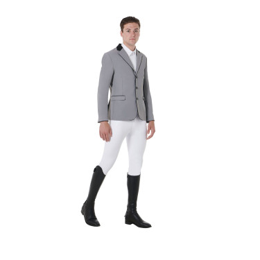 Veste de concours homme 3 boutons Elegance Equestro Gris givre Veste de concours homme 3 boutons Elegance Equestro Gris givre