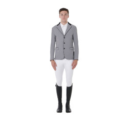 Veste de concours homme 3 boutons Elegance Equestro Gris givre Veste de concours homme 3 boutons Elegance Equestro Gris givre