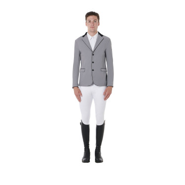 Veste de concours homme 3 boutons Elegance Equestro Gris givre Veste de concours homme 3 boutons Elegance Equestro Gris givre