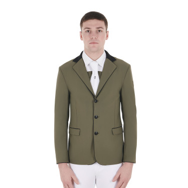 Veste de concours homme 3 boutons Elegance Equestro Vert lierre Veste de concours homme 3 boutons Elegance Equestro Vert lierre