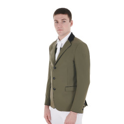 Veste de concours homme 3 boutons Elegance Equestro Vert lierre Veste de concours homme 3 boutons Elegance Equestro Vert lierre
