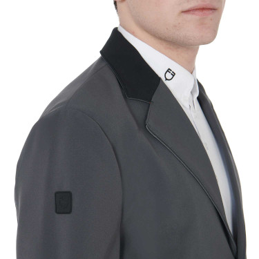 Veste de concours homme 3 boutons Elegance Equestro Asphalte / noir Veste de concours homme 3 boutons Elegance Equestro Asphalte / noir