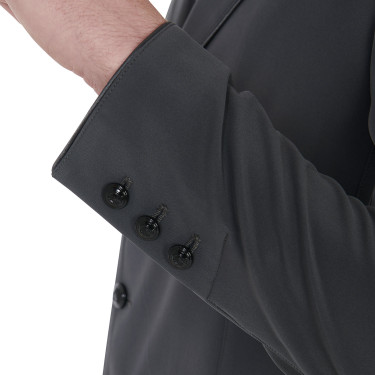 Veste de concours homme 3 boutons Elegance Equestro Asphalte / noir Veste de concours homme 3 boutons Elegance Equestro Asphalte / noir