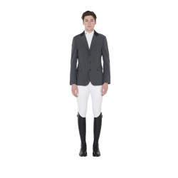 Veste de concours homme 3 boutons Elegance Equestro Asphalte / noir Veste de concours homme 3 boutons Elegance Equestro Asphalte / noir