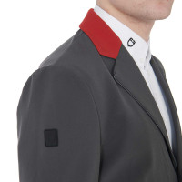 Wedstrijdjas heren 3 knopen Elegance Equestro Grijs / bordeaux Wedstrijdjas heren 3 knopen Elegance Equestro Grijs / bordeaux