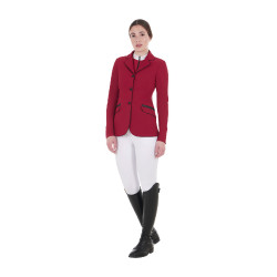 Wedstrijdjas dames in technische stretchstof Equestro Scooter Beige