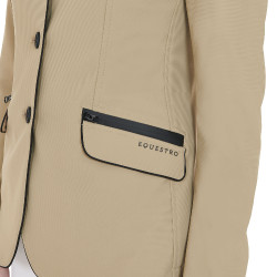 Veste de concours femme en tissu technique stretch Equestro Beige Veste de concours femme en tissu technique stretch Equestro Beige
