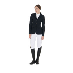 Veste de concours femme en tissu technique stretch Equestro Noir Veste de concours femme en tissu technique stretch Equestro Noir