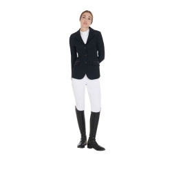 Veste de concours femme en tissu technique stretch Equestro Noir Veste de concours femme en tissu technique stretch Equestro Noir