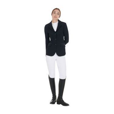 Wedstrijdjas dames in technische stretchstof Equestro Zwart