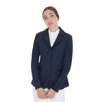 Veste de concours femme en tissu technique stretch Equestro Marine