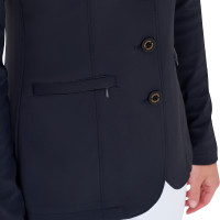 Wedstrijdjas dames met contrasterend geborduurd logo Equestro Zwart Wedstrijdjas dames met contrasterend geborduurd logo Equestro Zwart