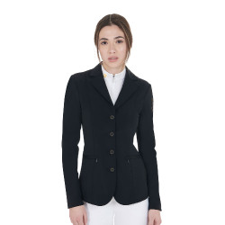 Veste de concours femme avec logo brodé contrasté Equestro Noir Veste de concours femme avec logo brodé contrasté Equestro Noir