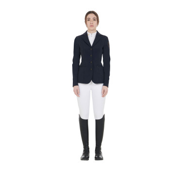 Veste de concours femme avec logo brodé contrasté Equestro Veste de concours femme avec logo brodé contrasté Equestro